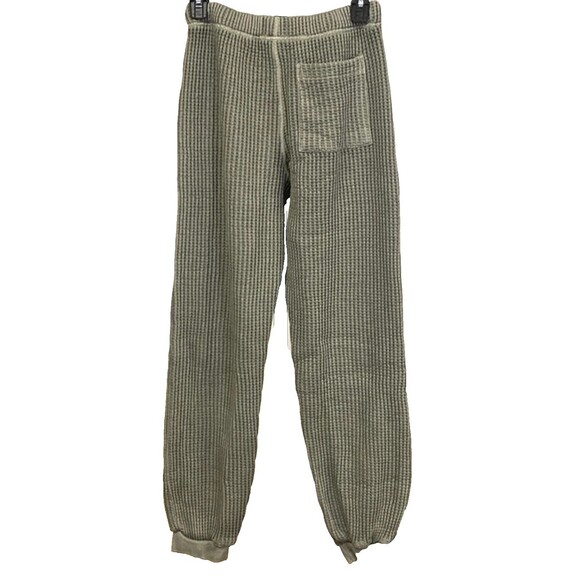 MATE THE LABEL WOMEN'S ORGANIC COTTON WAFFLE KNIT JOGGER SAGE GREEN NWT - Picture 5 of 5